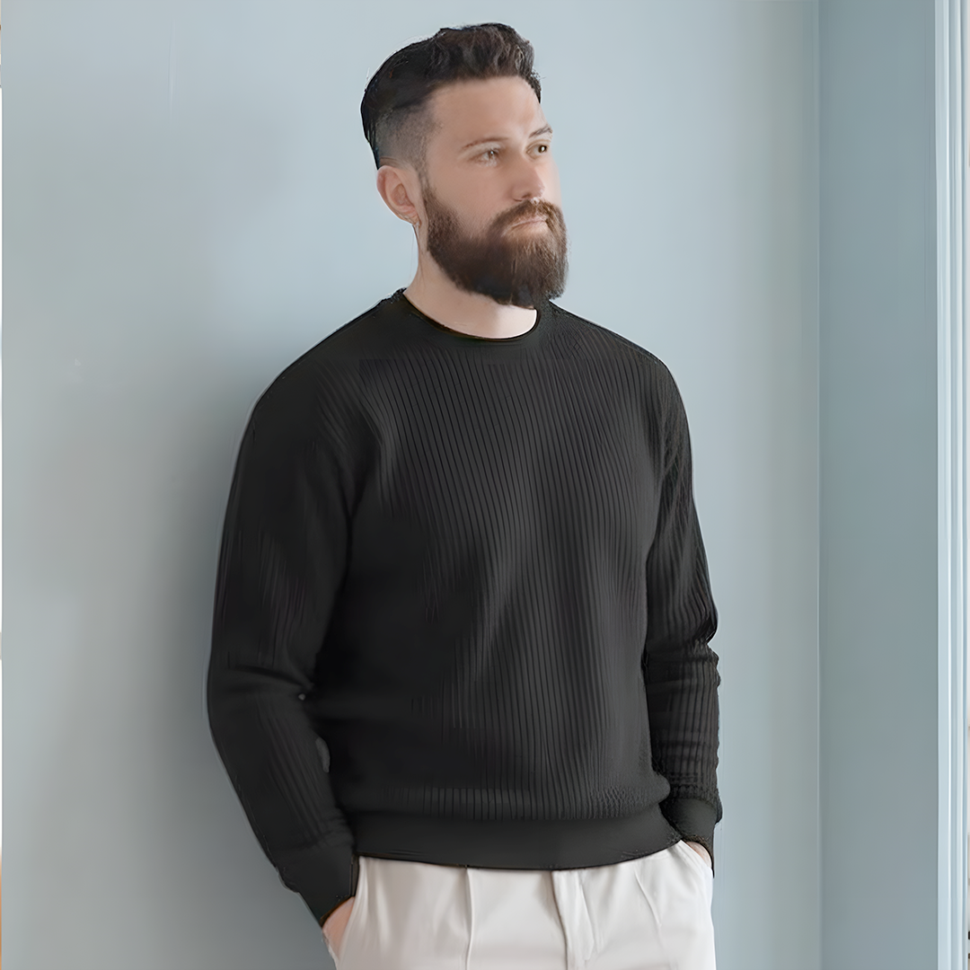 Rippstrick Pullover Detailaufnahme
