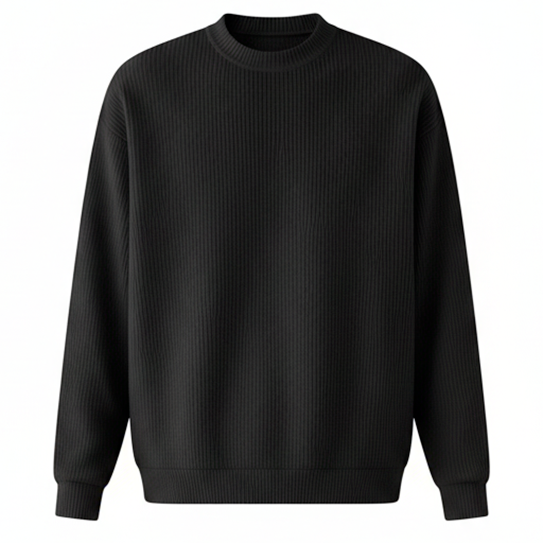 Rippstrick Pullover in Schwarz #color_schwarz