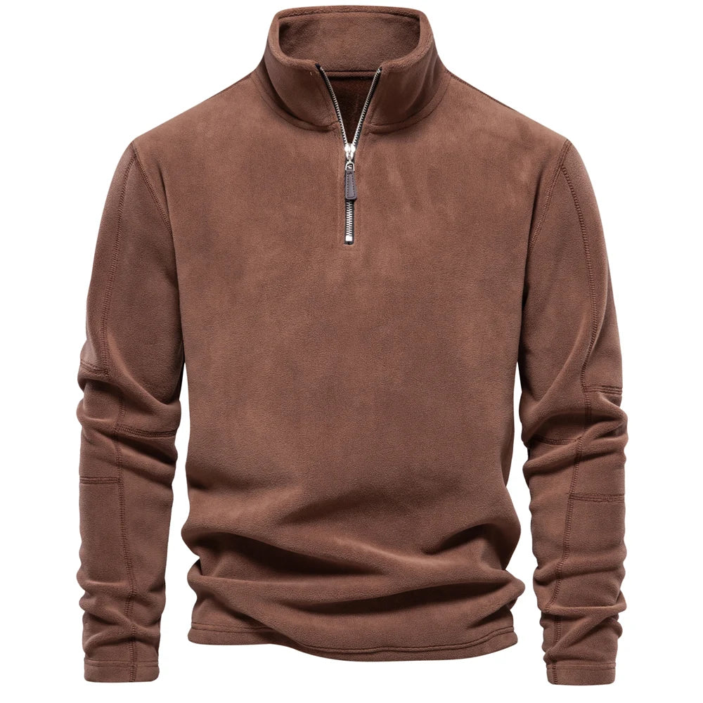 Fleecepullover in Braun #color_braun