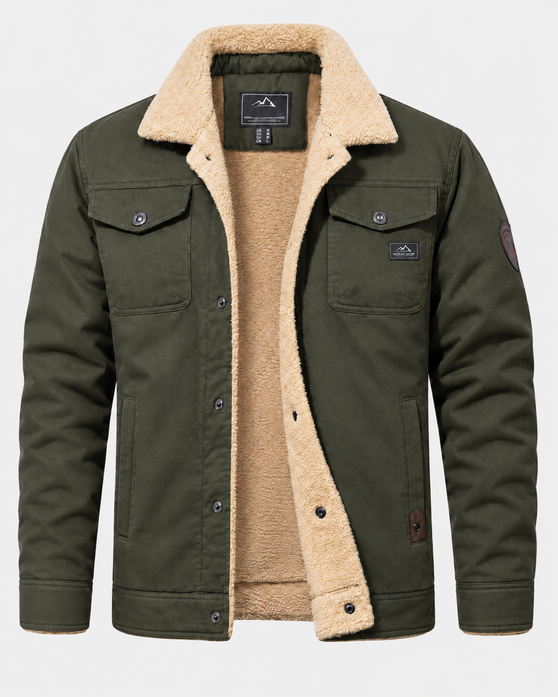 Ridge Truckerjacke in Olivgrün #color_olivgrün